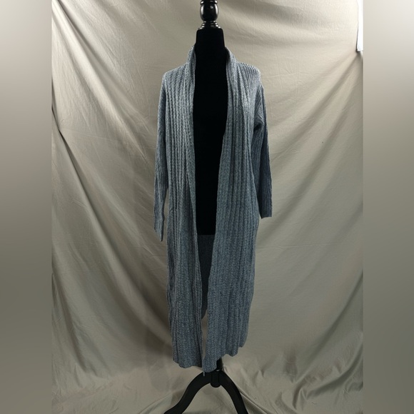 Blue Marled Drop Shoulder Duster Cardigan - Picture 6 of 7
